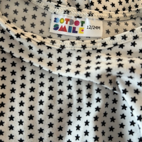 Dot Dot Smile dress size 12/24 months soft & twirly, white with black stars ✨ - Picture 5 of 5